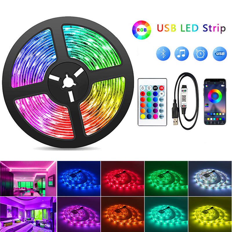 Tiras de luces LED RGB inteligentes con control remoto y aplicación: transforma tu habitación al instante.