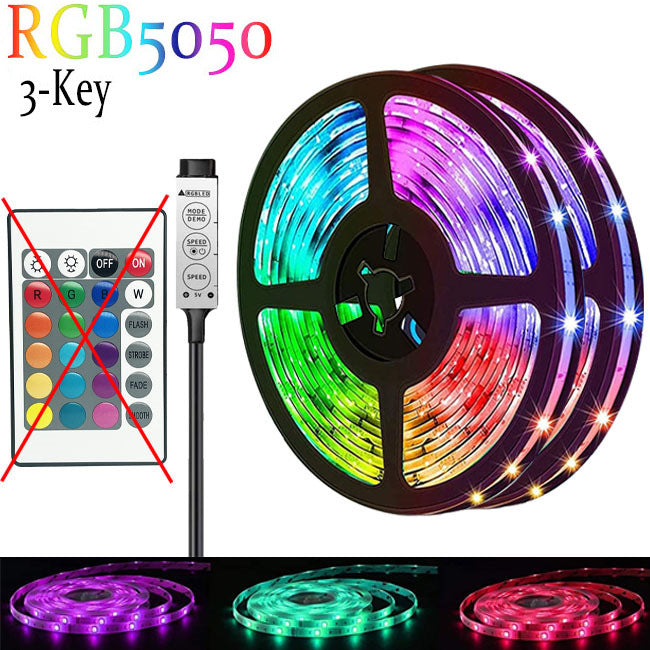 Tiras de luces LED RGB inteligentes con control remoto y aplicación: transforma tu habitación al instante.