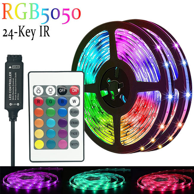 Tiras de luces LED RGB inteligentes con control remoto y aplicación: transforma tu habitación al instante.